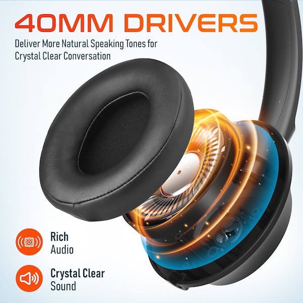 Delton Noise-Canceling Mono Over-the-Ear Headset, USB Type-A - Black - 40Y
