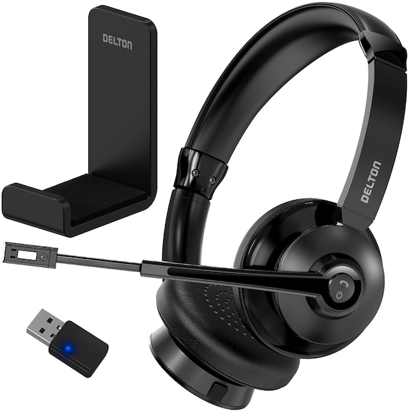 Delton 30X Wireless Computer Headset Bluetooth Headphones with Noise Cancelling Mic, Auto-Pairing USB - DBTHEAD30XBTDLHSAS1