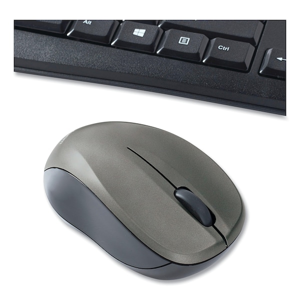 Verbatim Silent Wireless Mouse and Keyboard, 2.4 GHz/32.8 ft Wireless, Blac - 99779