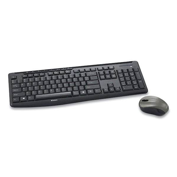 Verbatim Silent Wireless Mouse and Keyboard, 2.4 GHz/32.8 ft Wireless, Blac - 99779