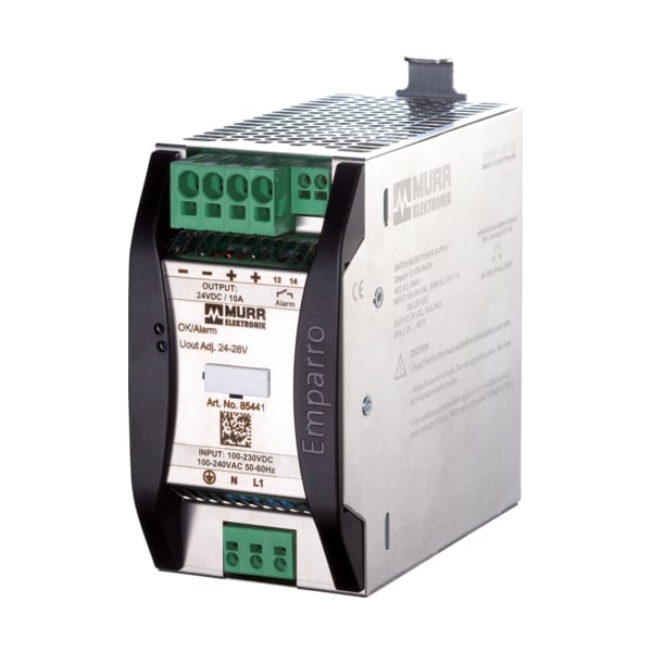 Murrelektronik EMPARRO POWER SUPPLY 1-PHASE, IN: 100-240VAC OUT: 48-56VDC/5A, Power Boost, Alarm Contact - 85438
