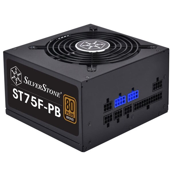 Silverstone 750 watt ATX Power Supply 80 Plus Bronze with 100 Percent Modular Cable Design, Black - ST75F-PB