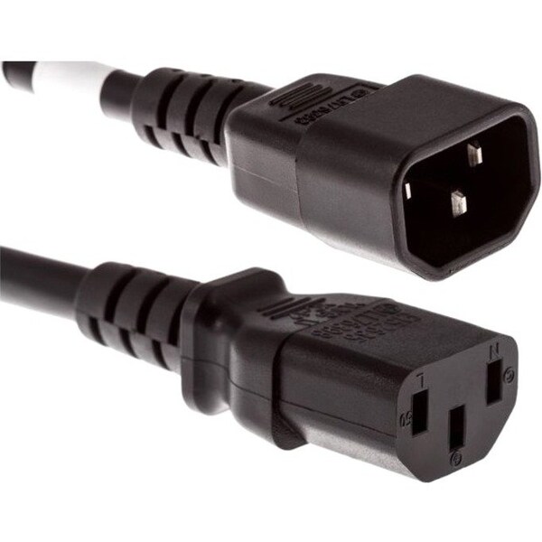 Unirise Usa Data Center Rated Power Cord C13-C14, 14Awg, 15Amp, 250V, Sjt Jacket,  - PWCD-C13C14-15A-03F-BLK