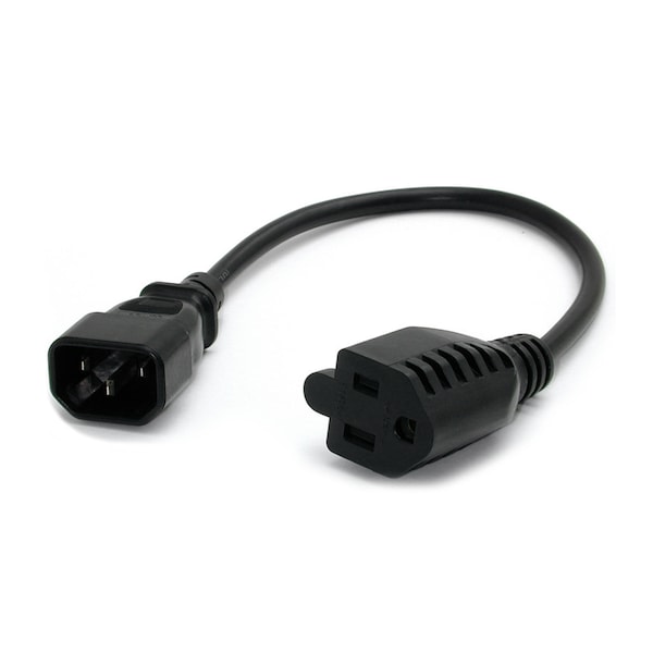 Startech.Com 1ft Computer Power Cord - IEC320 EN 60320 C14 to NEMA 5-15R - PAC100