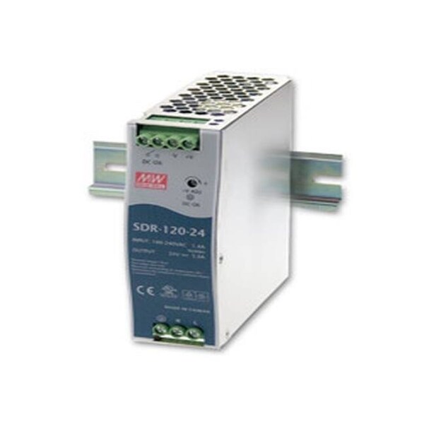 Antaira 120 Watt Series / 48 VDC / 2.5 Amps Industrial Slim High-Efficiency Single Output Power Supply - SDR-120-48