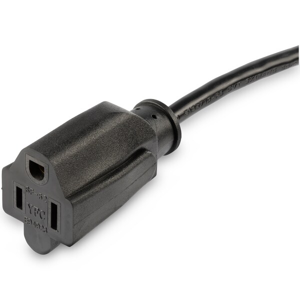 Startech.Com 1.5ft 18in Power Extension Cord - Flat NEMA 5-15P to 5-15R - PACF10118IN