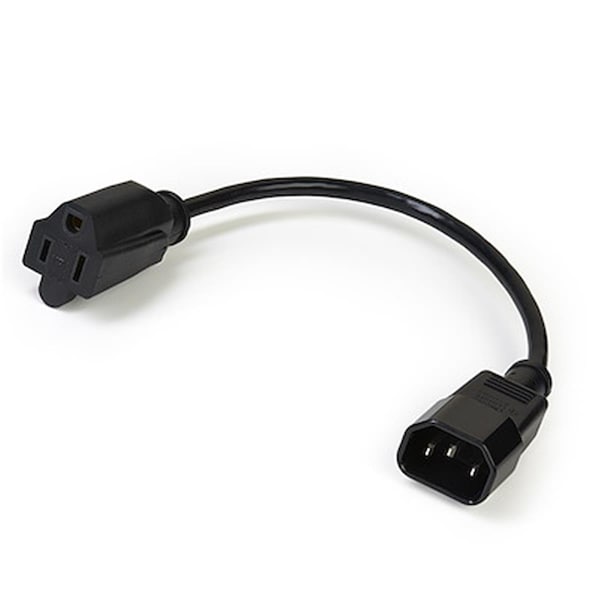 Ezgeneration 1 ft. C14 to Nema 5 15R Adapter Pack 18 AWG Lithium-Ion Computer Power Cord, 10PK - EZ2662879