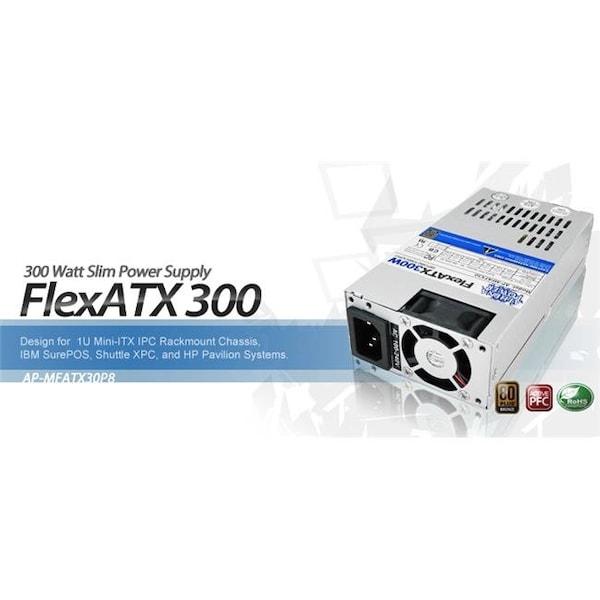 Athena Computer Power Corp Athena Computer Power AP-MFATX30P8 Athena 300W Flex ATX Power Supply - AP-MFATX30P8