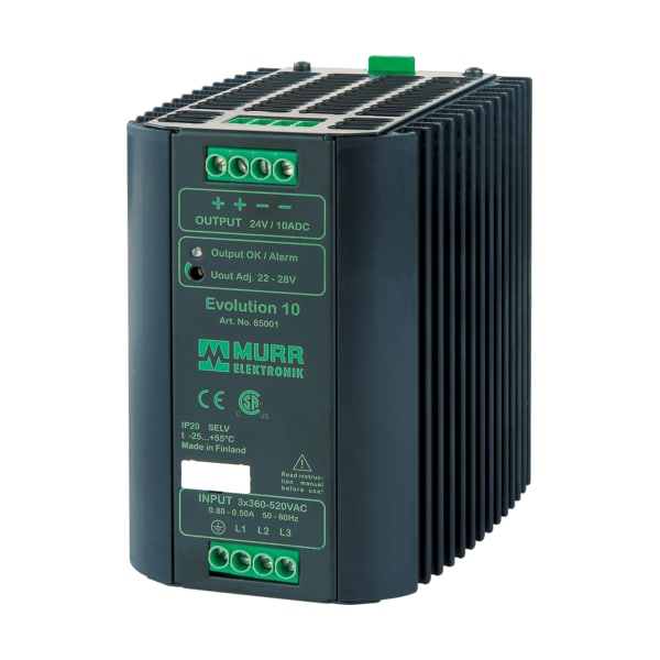 Murrelektronik EVOLUTION POWER SUPPLY 3-PHASE, IN: 360-520VAC OUT: 22-28V/10ADC, continuous two-phase- operation - 85001