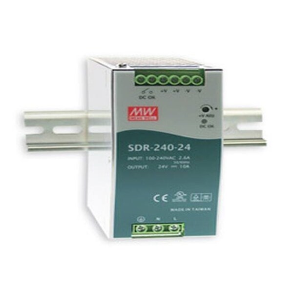 Antaira 240 Watt Series / 48 VDC / 5.0 Amps Industrial Slim High-Efficiency Single Output Power Supply - SDR-240-48