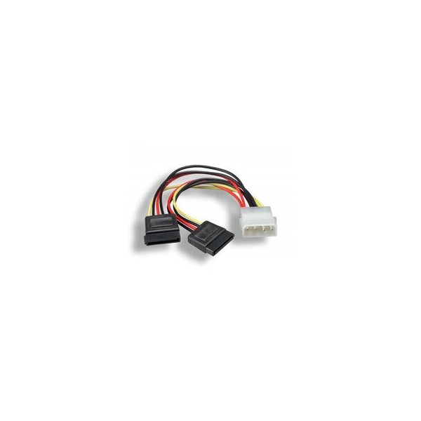 Swe-Tech 3C LP4 5.25 Male to SATA 15-Pin Female x 2 Internal Computer Power Adapter Y Cable, 6in - FWT31SA-006P