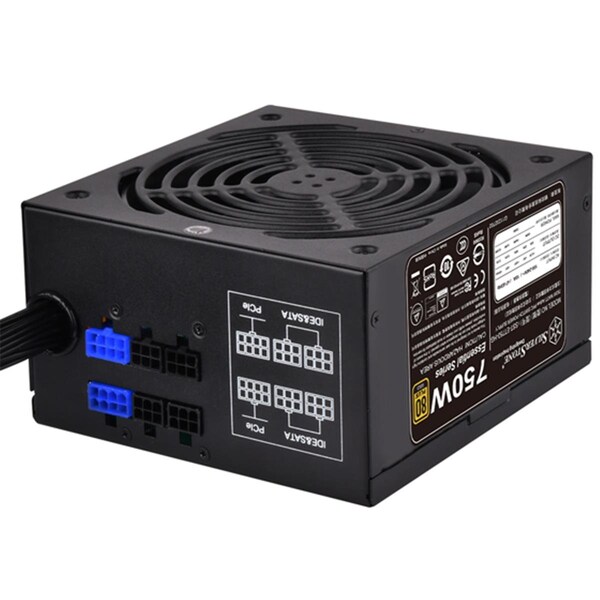 Silverstone 750 watt Semi-Modular 80 Plus Gold Computer Power Supply, Black - ET750-HG