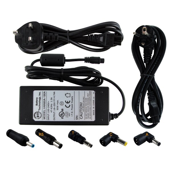 Battery Technology 90W 19V Universal Ac Adapter For Hp Elitebook, Mini, Omnibook,  - AC-U90EU-HP