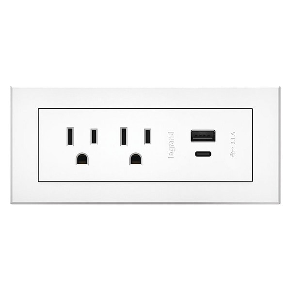 Legrand Plug-In Charger, 2.5" H x 5.8" W x 2.1" D - RDZCWH10