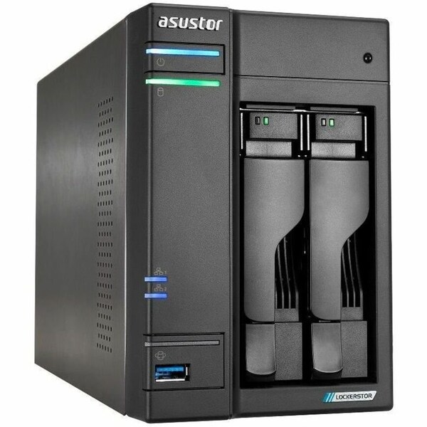 Asustor 2-BAY NAS, INTEL JASPER LAKE QUAD-CORE, 4GB DDR4 SODIMM, M.2 NVME SLOTS X 4, 2.5 - AS6702T