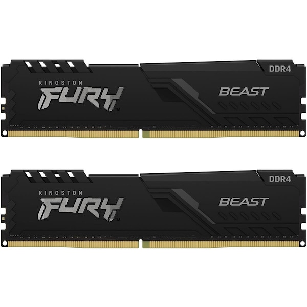 Kingston Value Ram KF432C16BBK2-16 FURY Beast 16GB Kit DDR4 3200MHz CL16 Desktop RAM, Black - KI83297