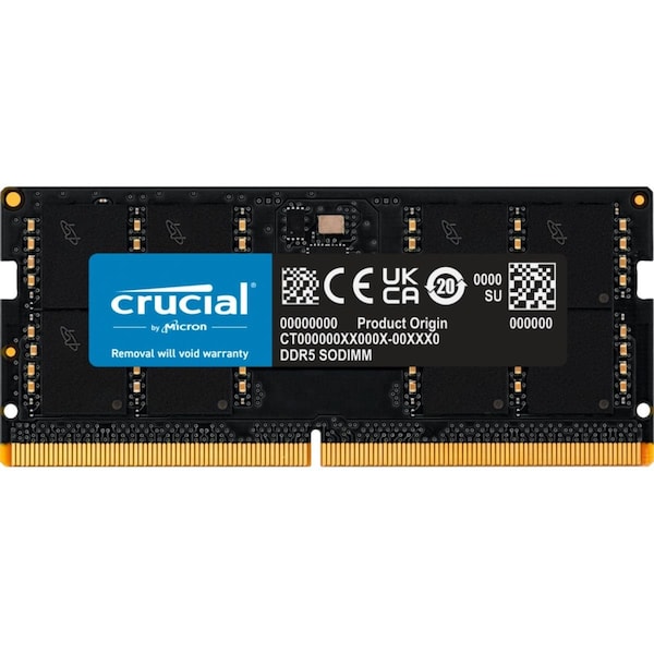 Crucial 32GB DDR5 4800MHz SODIMM Memory Module, Black - CT32G48C40S5