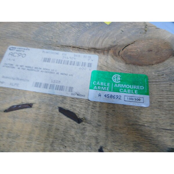 Cable de cordón XLPE de 14/4 conductores de cobre con armadura de aluminio de 150M 600V-AC - AC90
