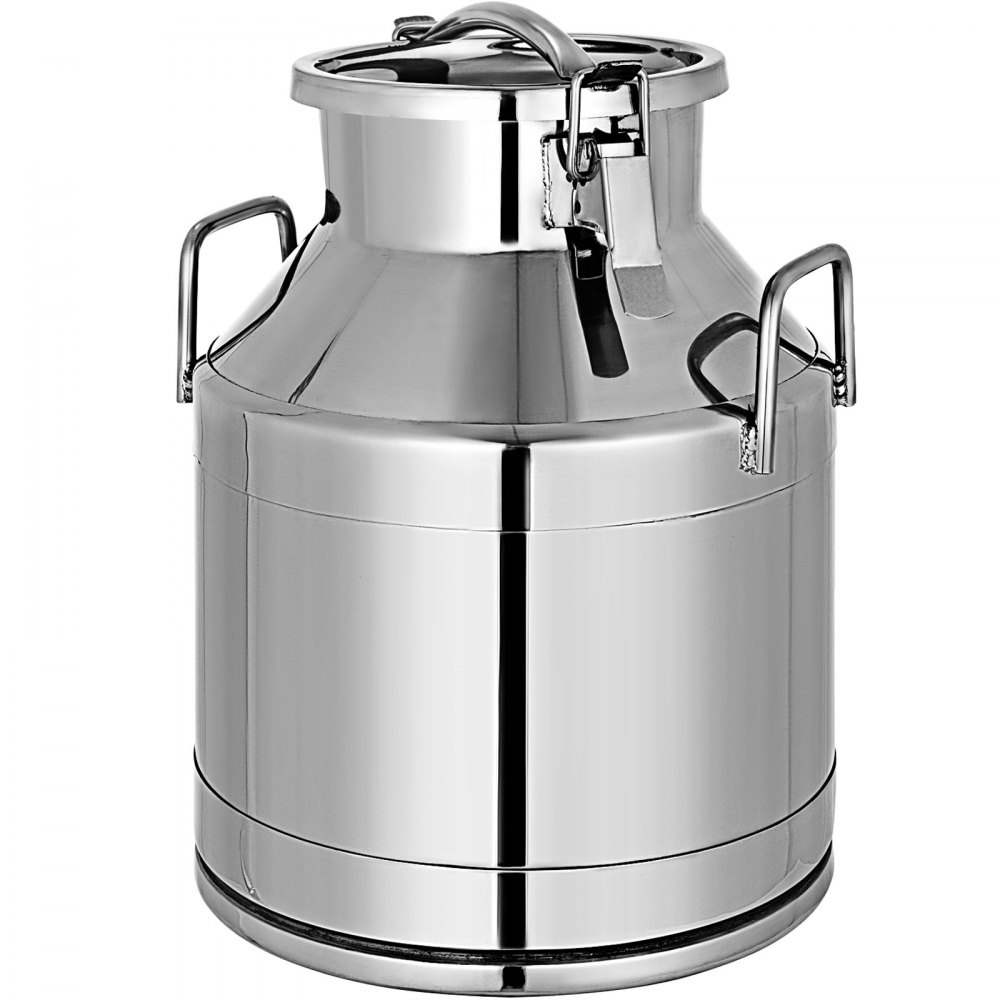 VEVOR 304 Stainless Steel Milk Can 20 Liter Milk Bucket Wine Pail Bucket 5.25 Gallon Milk Can Tote Jug with Sealed Lid Heavy Duty for Milk and Wine Liquid Storage - TT20L000000000001V0