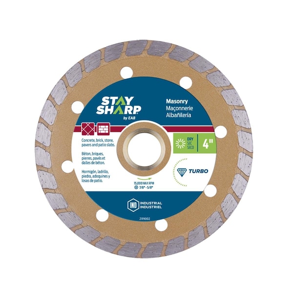 Muebles Para El Hogar 4 in. Turbo Rim Concrete Gold Industrial Diamond Blade - Recyclable - MU3357624