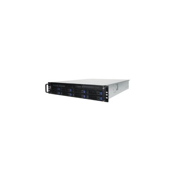In-Win 2U mid-depth Server Chassis CRPS Redundant 550W Power Supply with 8x 3.5 12Gbps Hot-Swap Bays, Fron - IW-RS208-02SN-CR550.H(D)
