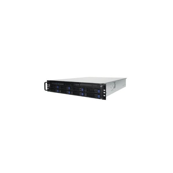 In-Win 2U mid-depth Server Chassis 500W Power Supply with 8x 3.5 12Gbps Hot-Swap Bays, Front Panel Sold Se - IW-RS208-02SN-S500.H