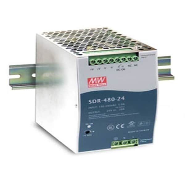 Antaira 480 Watt Series / 48 VDC / 10.0 Amps Industrial Slim High-Efficiency Single DIN Rail Power Supply - SDR-480-48