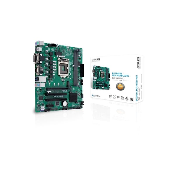 Asus PRO H410M-C/CSM LGA1200 (Intel 10th Gen) Micro ATX Commercial Motherboard (M.2, Intel LAN, DVI,  - PROH410M-C/CSM