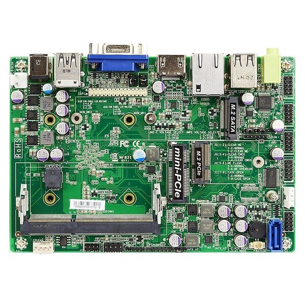 Jetway Motherboard 3.5 Inch SBC, Bay Trail, Celeron N2930, 12V, HDMI, VGA, M.2 - JNF831-2930