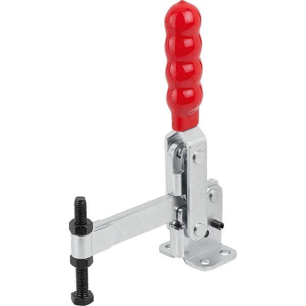 Kipp Toggle Clamp Vertical Std, Horizontal Foot F2=2600, Full Holding Arm M08X60, Steel Zinc Plated,  - K1258.02600
