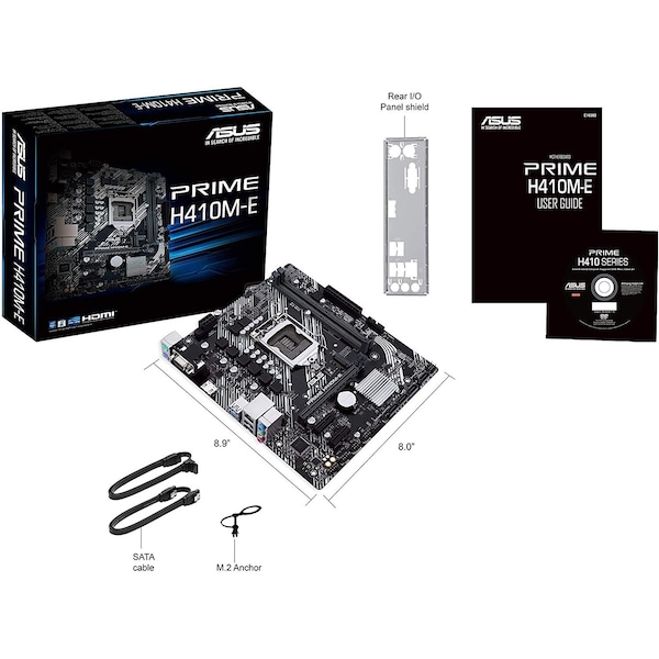 Asus Prime H410M-E LGA1200 (Intel 10th Gen) Micro-ATX Motherboard (M.2 Support, HDMI, D-Sub, USB 3.2 - PRIMEH410M-E