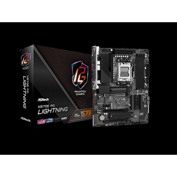 Asrock AM5 DDR5 AMD Ryzen 7000 X670E SATA 6Gbs ATX AMD Motherboard - X670E PG LIGHTNING