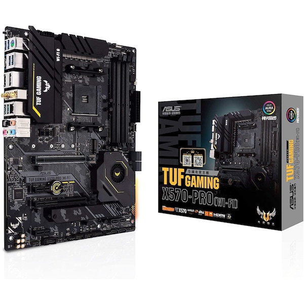 Asus TUF Gaming X570-PRO (WiFi 6) AM4 Zen 3 Ryzen 5000 & 3rd Gen Ryzen ATX Motherboard (PCIe 4.0, 2. - TUFGAMINGX570-PROWI-FI