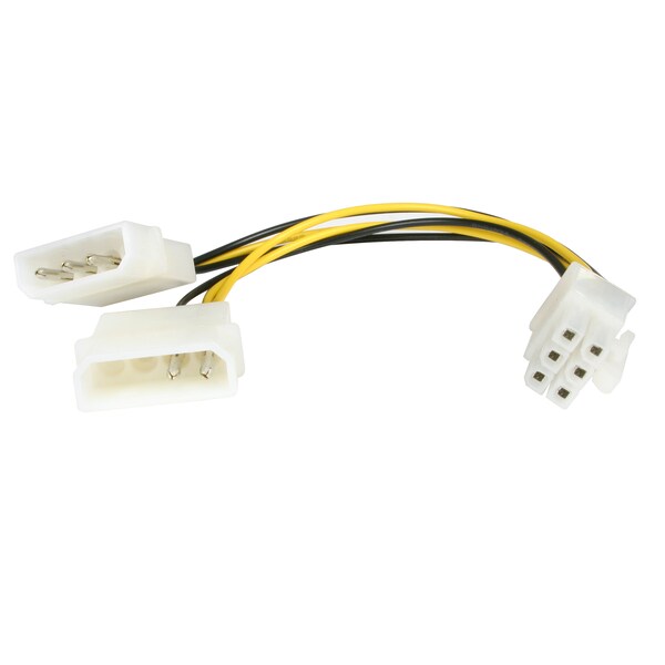 Startech.Com 6in LP4 to 6 Pin PCI Express Video Card Power Adapter - LP4PCIEXADAP
