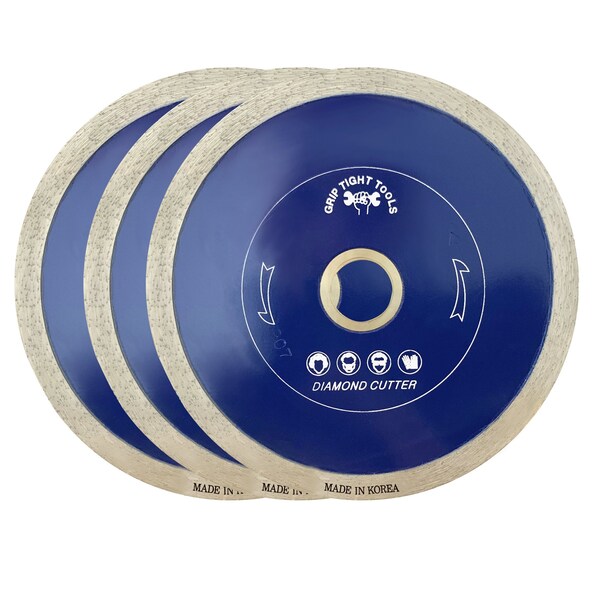 Grip Tight Tools 4-1/2 in. Premium Continuous Rim Tile Cutting Diamond Blade, 3PK - B1502-3