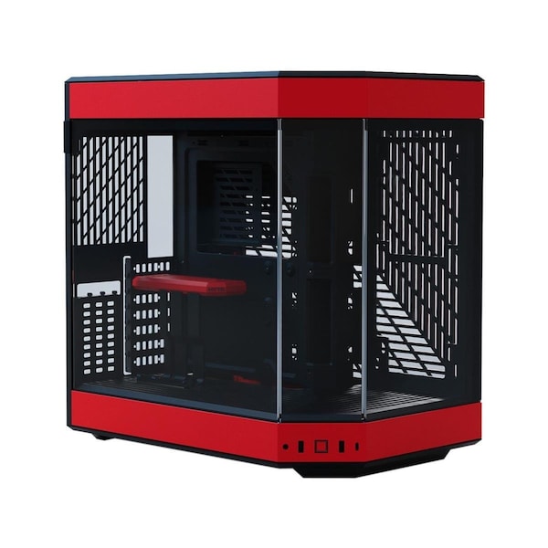 Hyte CS--Y60-BR Case Y60 Tempered Glass ATX Mid Tower Computer Case, Red - CS-HYTE-Y60-BR