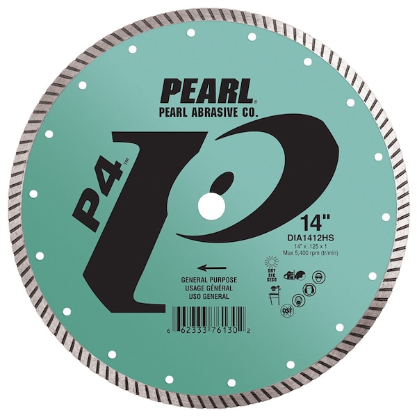 Pearl P4 Hi-Speed Turbo Blade 14 in. 1 in.- 20mm Arbor - DIA1412HS