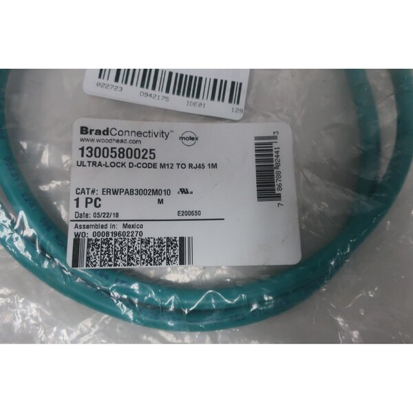 Cable de Cordón Brad Harrison Ultra-Lock D-Code M12 a Rj45 de 1M - 1300580025 ERWPAB3002M010

Por favor ten en cuenta que no traduje la marca del producto.