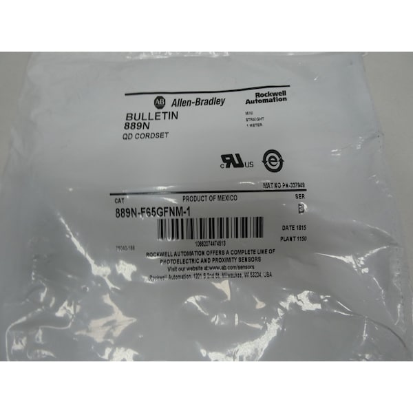 Cable de cordón recto Mini Qd 1M de Allen Bradley - 889N-F65GFNM-1.