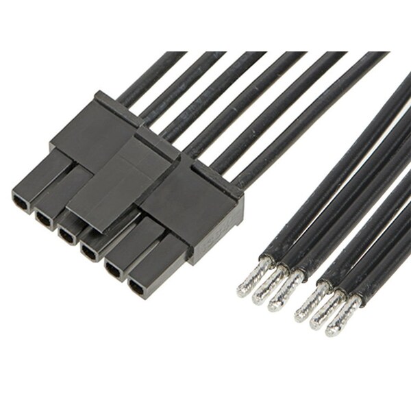 Molex Micro-Fit 3.0 Female-To-Pigtail Off-The-Shelf (Ots) Cable Assembly, Single Row - 2147512061