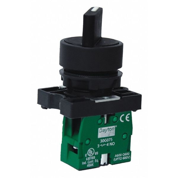 Selector no Iluminado Dayton, 22mm, 2 Posiciones, Perilla - 30G264