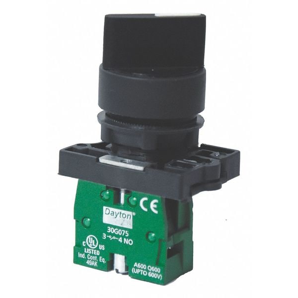 Selector no Iluminado Dayton, 22mm, 2 Posiciones, Perilla - 30G264