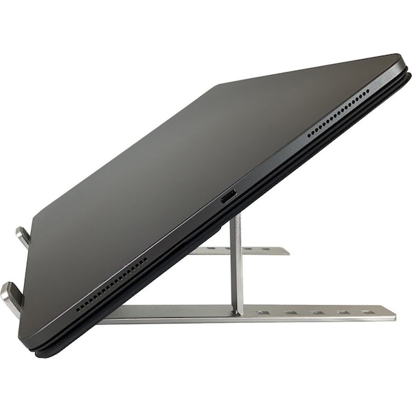 Amer Amer Folding Travel Laptop Tablet Stand - 5.6" Height x 6.7" Width - Aluminum Alloy - Silver - AMRNS02