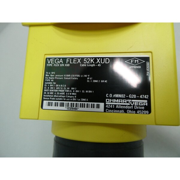 Sensores de nivel de radar y transmisor de 20-36V-DC Vega - FLEX 52K.XUD