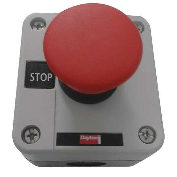 Estación de Control de Botón de Pulsación Dayton, 1NC, Cabeza de Champiñón - 32W274