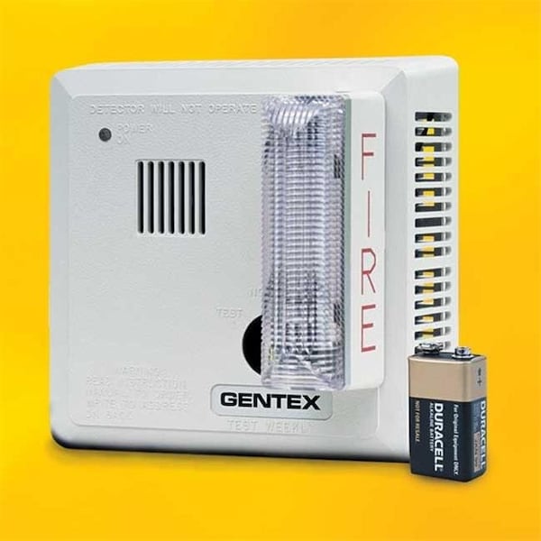 Gentex 7139CS-W Alarma de humo con montaje en pared con cableado duro y respaldo T3 - GEN-7139CSW