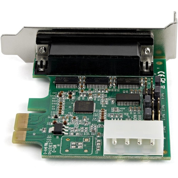 Startech.Com 4 PORT PCI EXPRESS RS232 SERIAL CONTROLLER CARD W/16950 UART/ASIX AX99100 - BI-D - PEX4S953LP