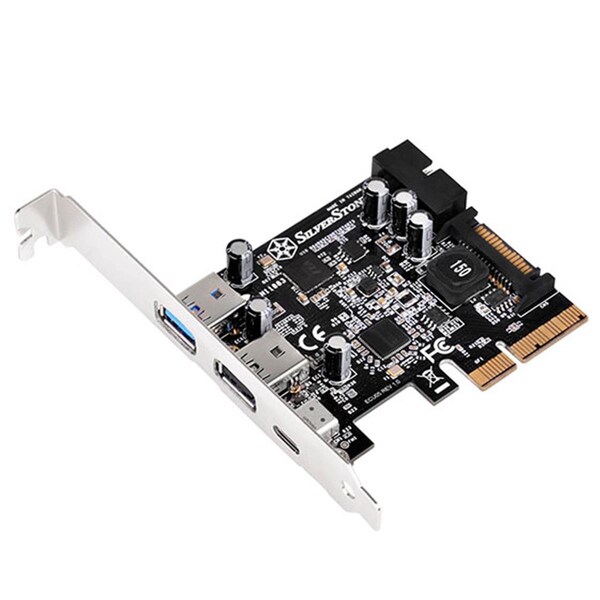 Silverstone USB 3.1 & 3.0 Pcie Card with External Type C & Internal 19 Pin Connector - SI476536