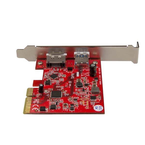 Startech.Com 2 Port USB 3.1 (10Gbps) + eSATA PCIe Card, 1x USB-A 1x eSATA - PEXUSB311A1E