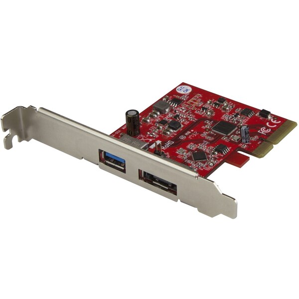Startech.Com 2 Port USB 3.1 (10Gbps) + eSATA PCIe Card, 1x USB-A 1x eSATA - PEXUSB311A1E